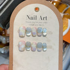 10pcs Love Cat Eye Handmade Press on Nails Simple Fake Nails False Nails Short Artificial Nail Накладные Ногти Uñas Postizas 네일팁