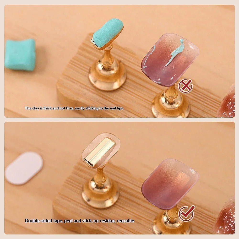 100 Pcs Press On Double Side Jelly Tape Nail Glue Adhesive Clear Stickers Manicure Art Display Stand Salon Practice Showing - Hands of Hope