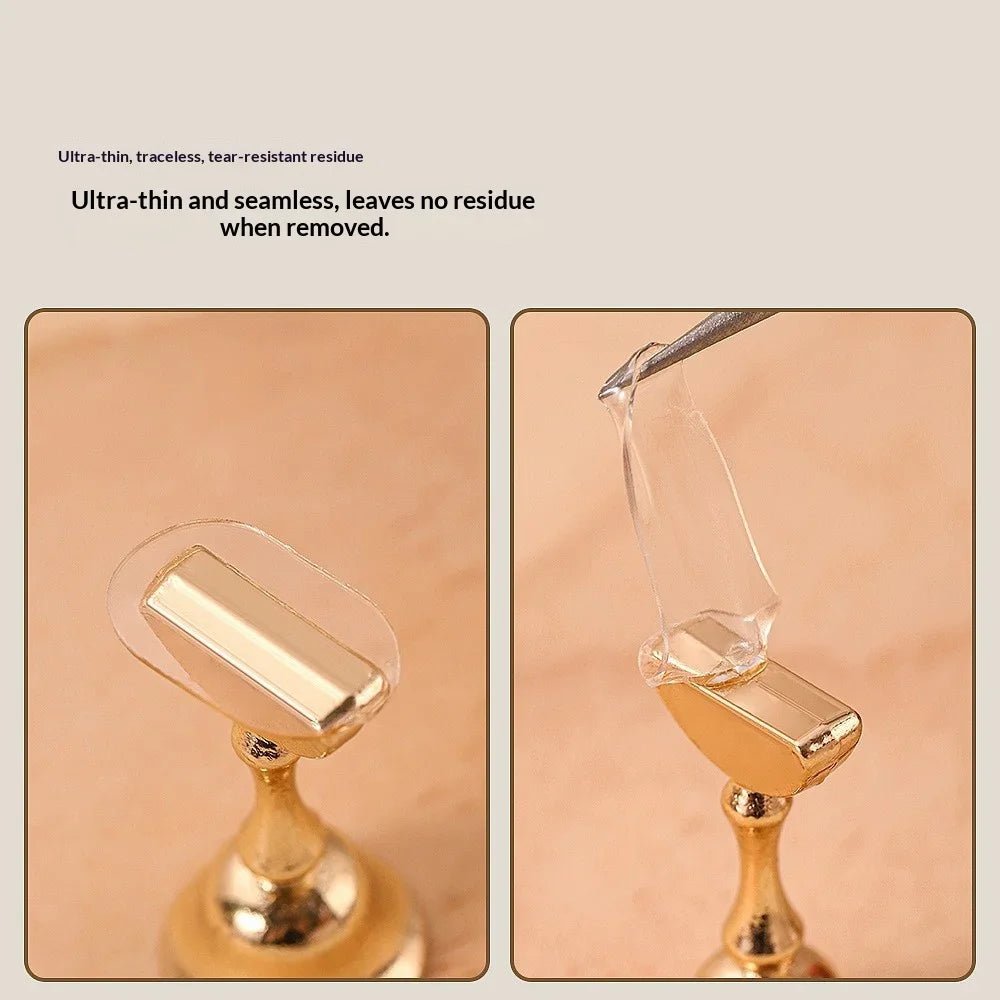 100 Pcs Press On Double Side Jelly Tape Nail Glue Adhesive Clear Stickers Manicure Art Display Stand Salon Practice Showing - Hands of Hope