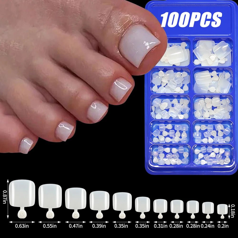 100Pcs Light Pink Press on Nails Short Medium Square Wearable Fake Nails Tips 10 sizes Full Cover False Nails Finger Decoration - Hands of Hope