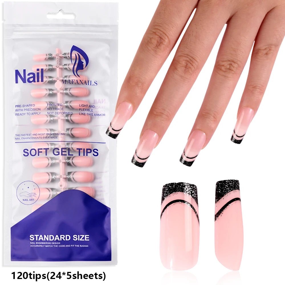 100Pcs Light Pink Press on Nails Short Medium Square Wearable Fake Nails Tips 10 sizes Full Cover False Nails Finger Decoration - Hands of Hope