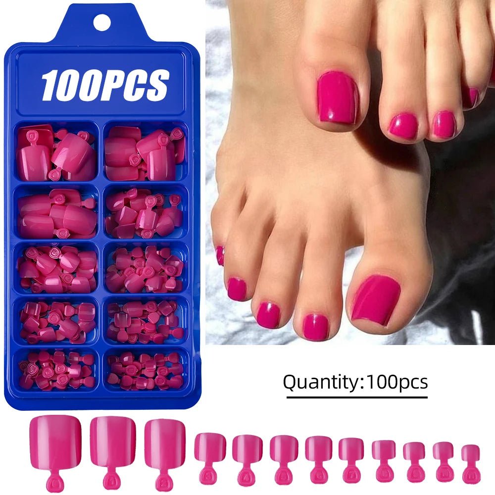 100Pcs Light Pink Press on Nails Short Medium Square Wearable Fake Nails Tips 10 sizes Full Cover False Nails Finger Decoration - Hands of Hope