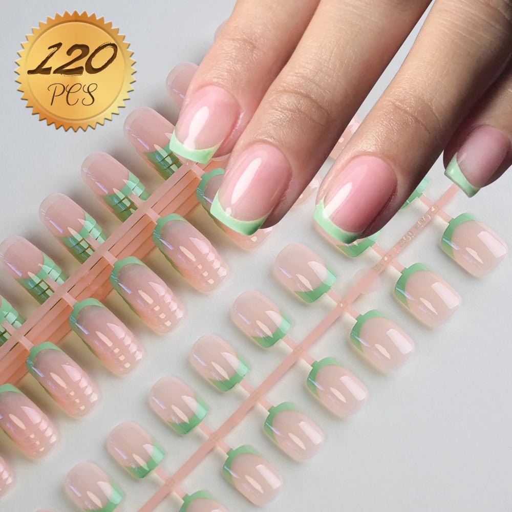 100Pcs Light Pink Press on Nails Short Medium Square Wearable Fake Nails Tips 10 sizes Full Cover False Nails Finger Decoration - Hands of Hope