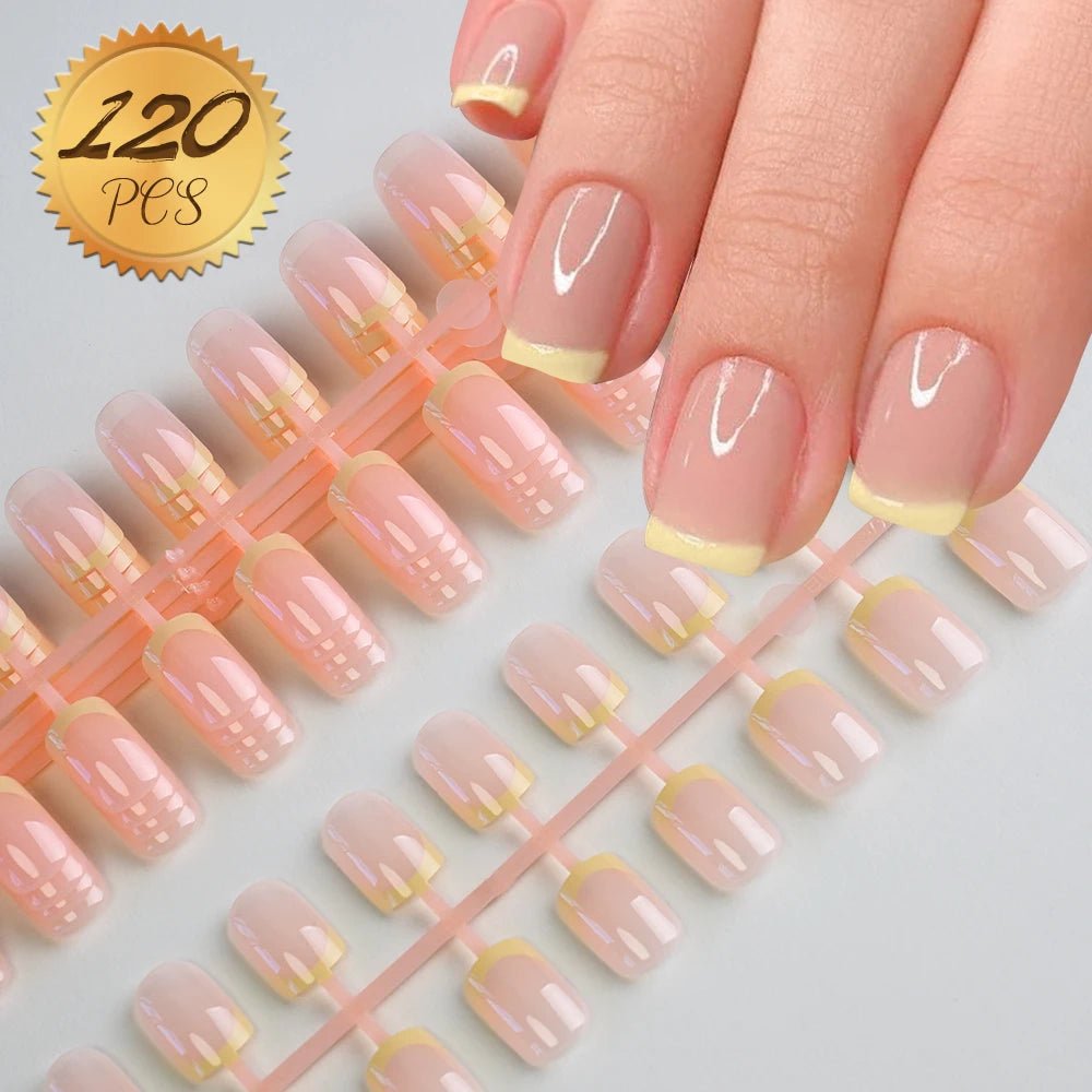 100Pcs Light Pink Press on Nails Short Medium Square Wearable Fake Nails Tips 10 sizes Full Cover False Nails Finger Decoration - Hands of Hope