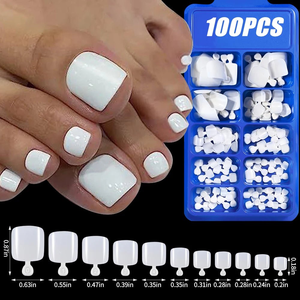 100Pcs Light Pink Press on Nails Short Medium Square Wearable Fake Nails Tips 10 sizes Full Cover False Nails Finger Decoration - Hands of Hope
