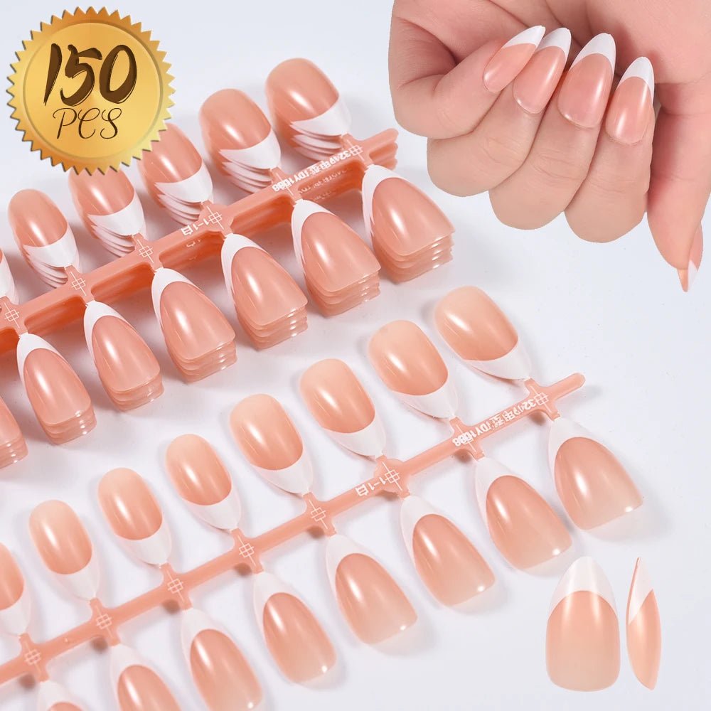100Pcs Light Pink Press on Nails Short Medium Square Wearable Fake Nails Tips 10 sizes Full Cover False Nails Finger Decoration - Hands of Hope