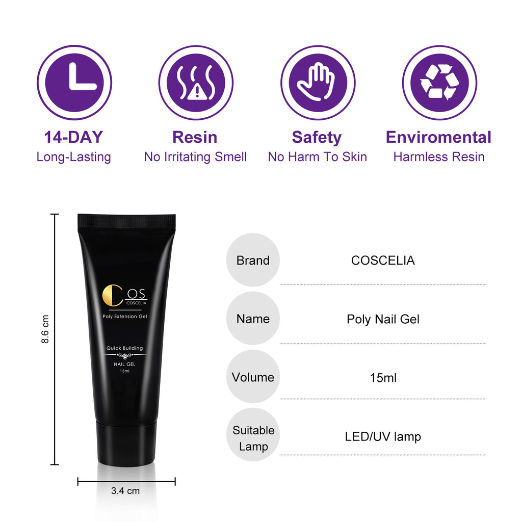 New 6 Color Temperature Change Gradient Poly Nail Set