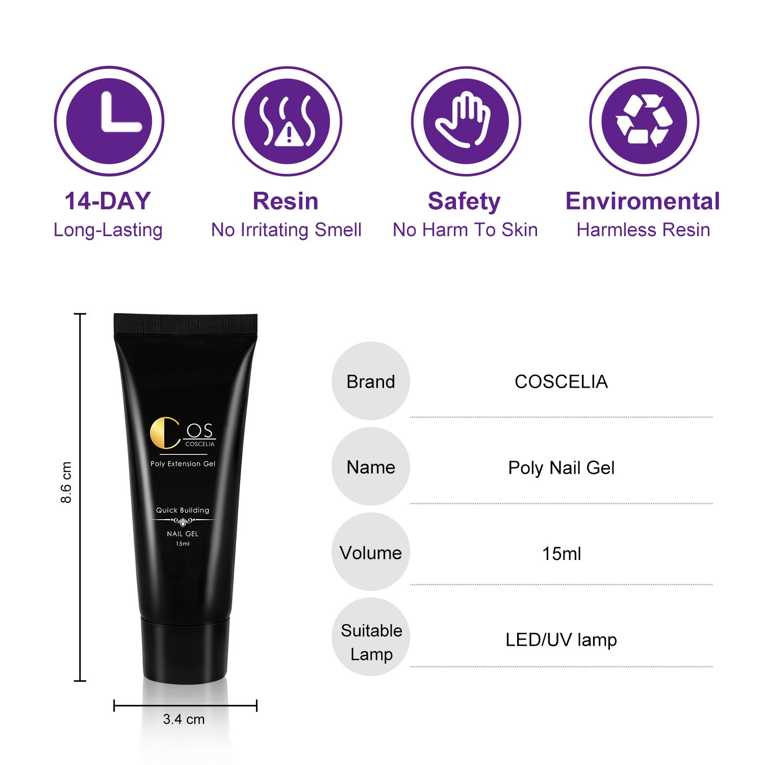 New 6 Color Temperature Change Gradient Poly Nail Set