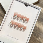 10pc Cat Eye Almond Handmade Press on Nails Light Blue Bow Fake Nails False Nails Artificial Nail Wearable Nail Tips Art Uñas - Hands of Hope