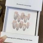 10pc Cat Eye Almond Handmade Press on Nails Light Blue Bow Fake Nails False Nails Artificial Nail Wearable Nail Tips Art Uñas - Hands of Hope