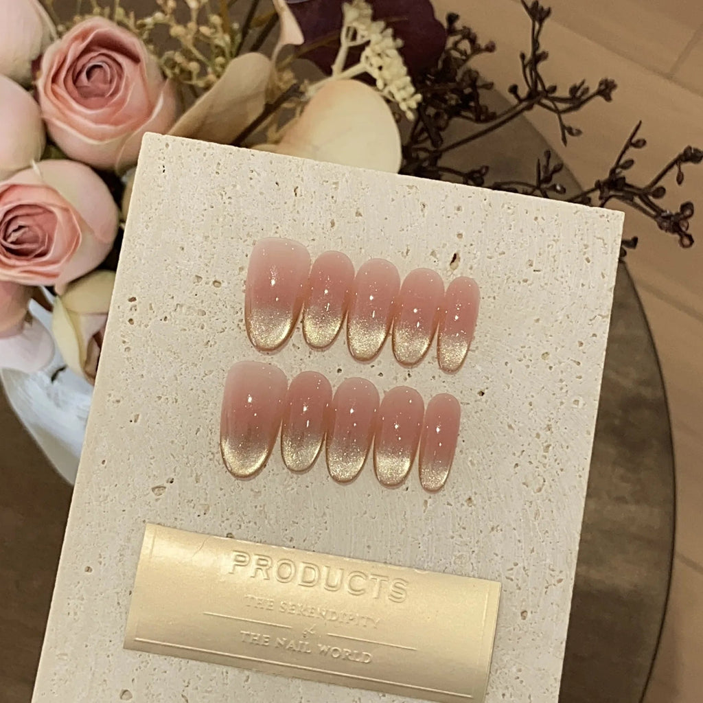 10pcs Blue Cat Eye Almond Handmade Press on Nails 3D Butterfly Fake Nails False Nail Artificial Nail Накладные Ногти Uñas 네일팁 - Hands of Hope