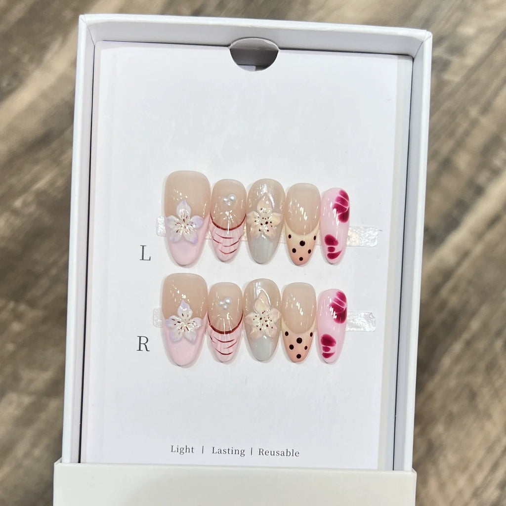 10pcs Blue Cat Eye Almond Handmade Press on Nails 3D Butterfly Fake Nails False Nail Artificial Nail Накладные Ногти Uñas 네일팁 - Hands of Hope