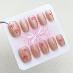 10pcs Cute Woman Press On Nails Handmade Pink Cat Claw Short False Artificial Nail Tips Decorated Korean Nails Press On - Hands of Hope