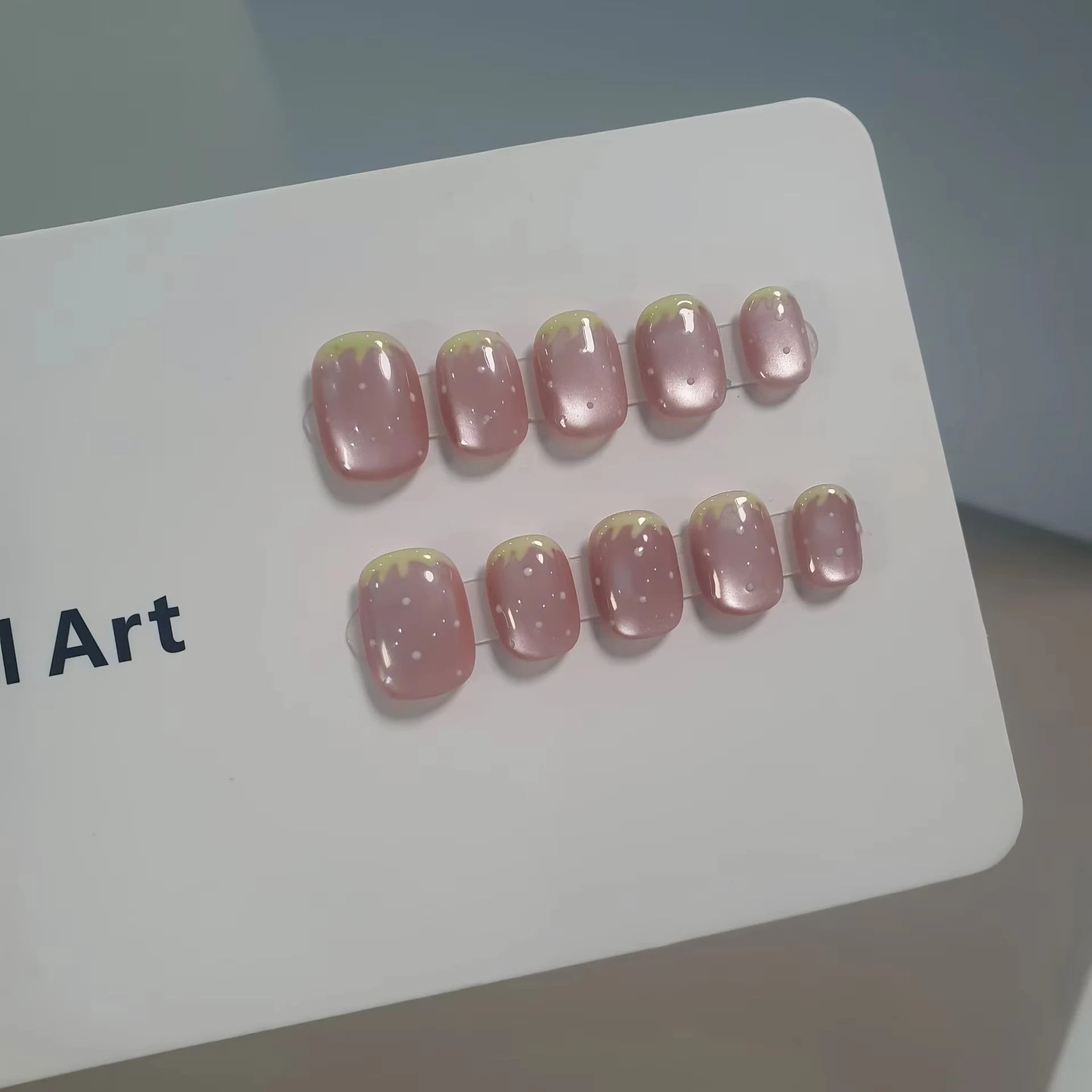 10pcs Handmade Press on Nail Ice Blue Ocean Star Ice - transparent Texture False Nail for Women&Girl Short Oval Wearable Nail - Hands of Hope