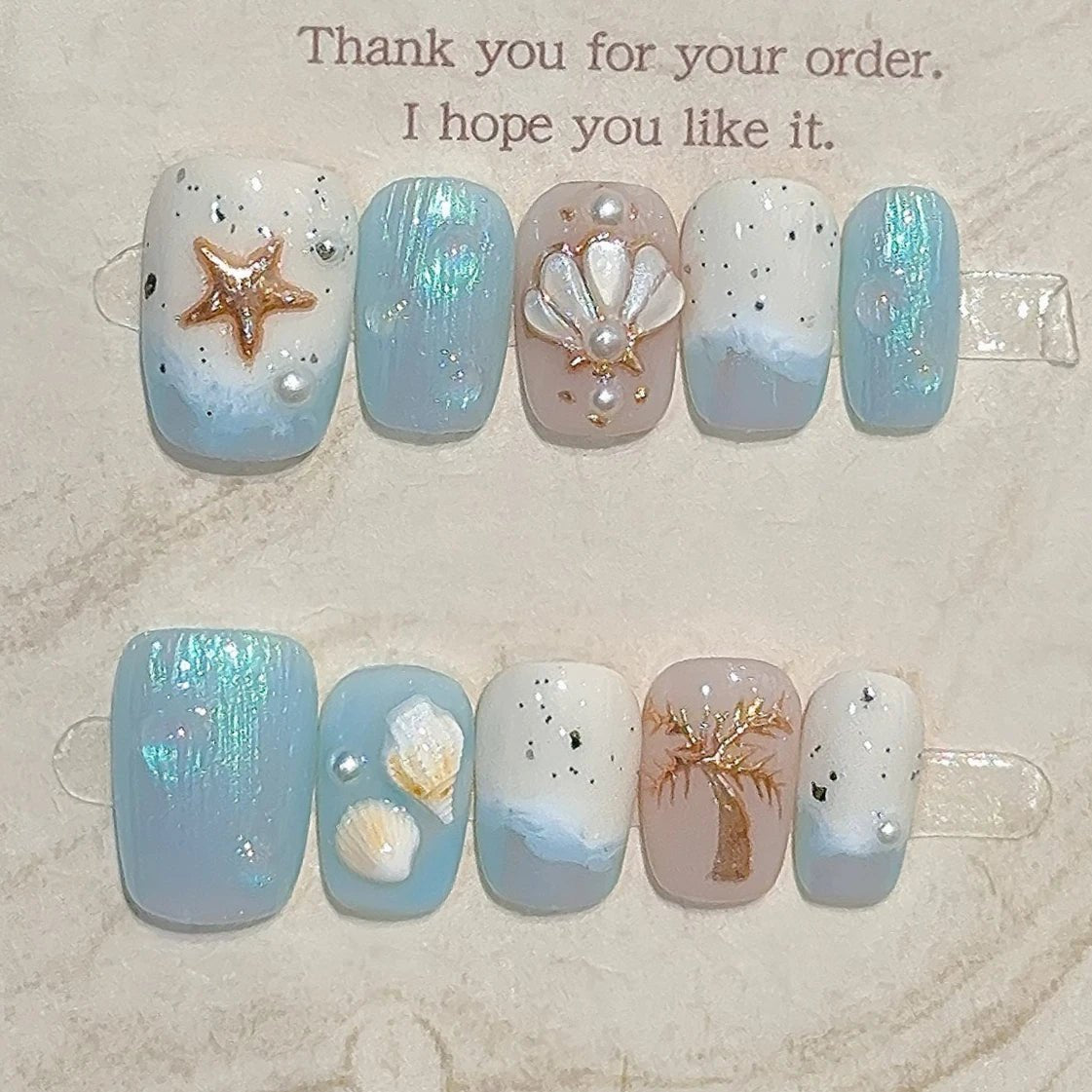 10Pcs Pink Handmade Press On Nails Full Cover Bear Heart Design Short Round Rhinestone False Nails Wearable Manicure Nail Tips - Hands of Hope