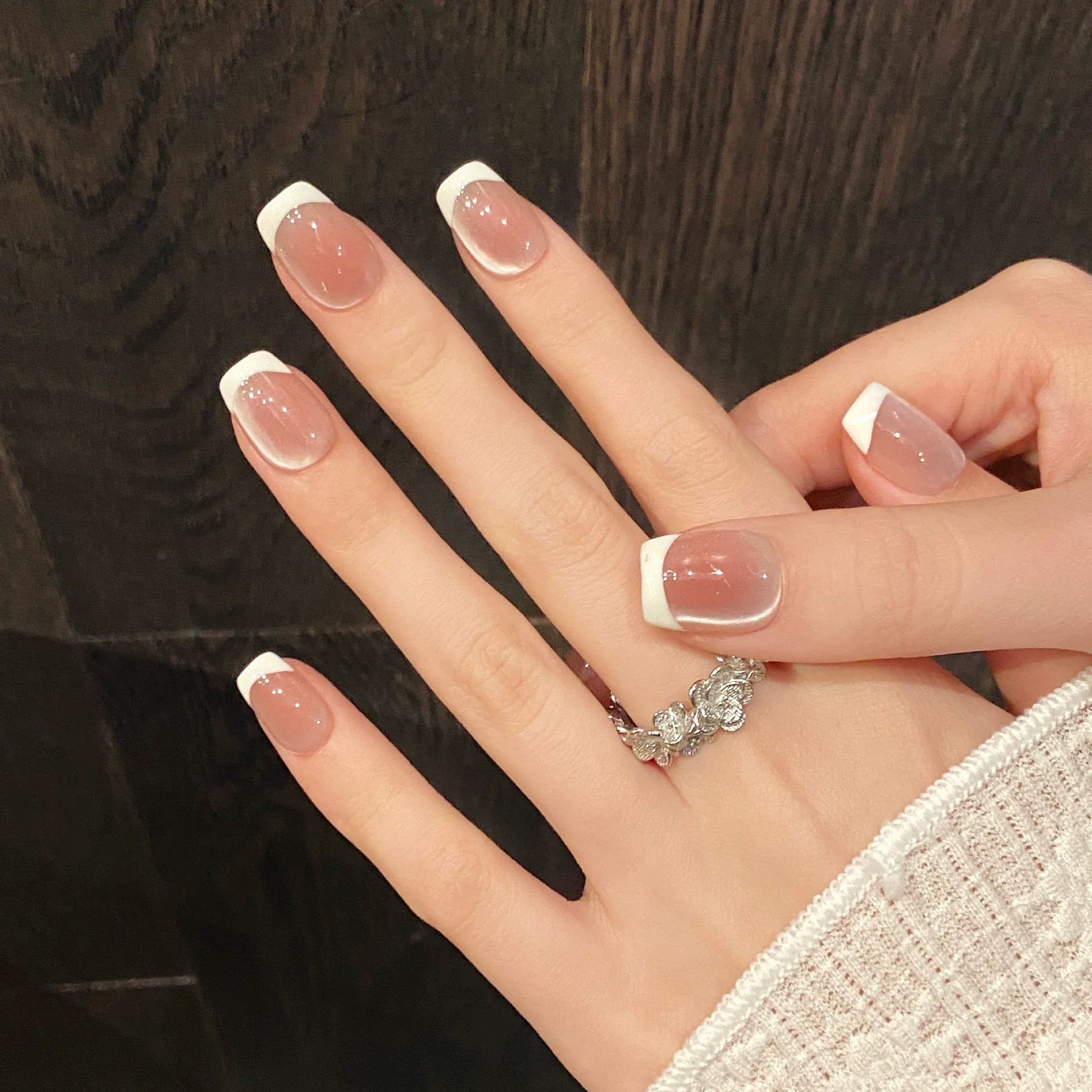 10Pcs Red Cat Eye Handmade Press on Nails Flower Fake Nails Wearable Stick - on Nails Full Cover False Nail Uñas Postizas 네일팁 - Hands of Hope