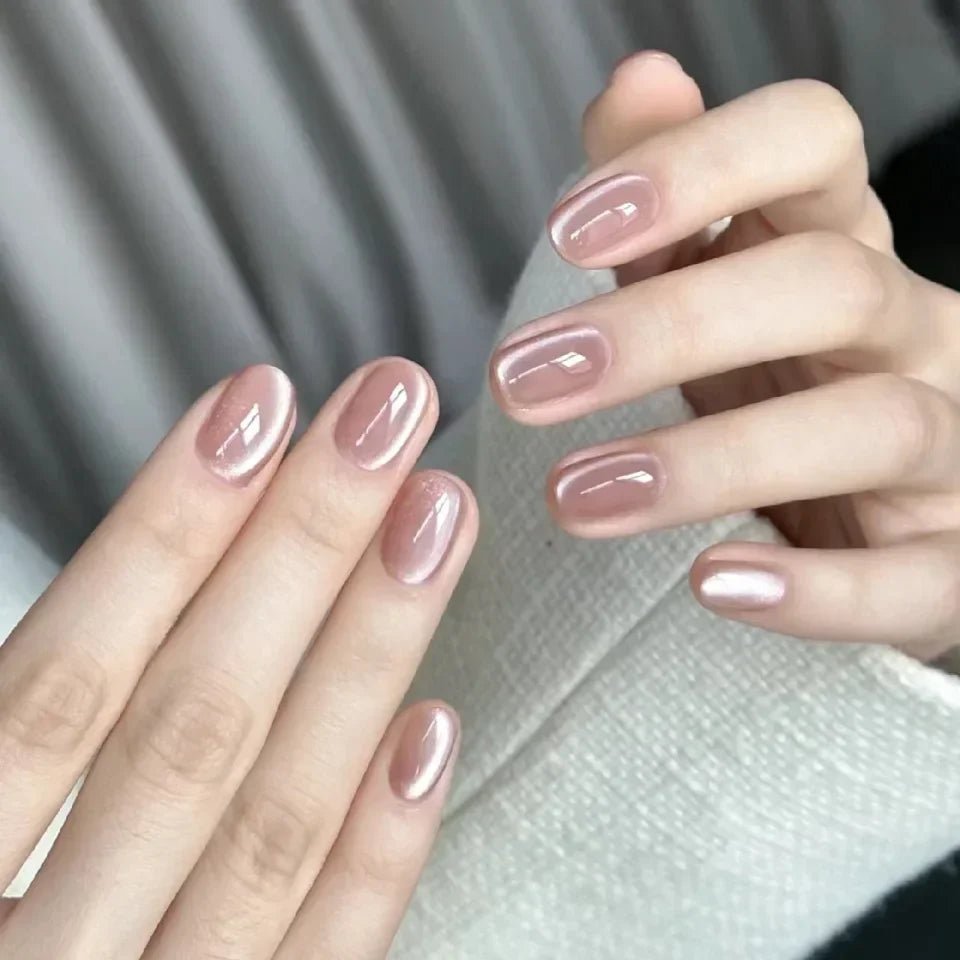 10Pcs Red Cat Eye Handmade Press on Nails Flower Fake Nails Wearable Stick - on Nails Full Cover False Nail Uñas Postizas 네일팁 - Hands of Hope