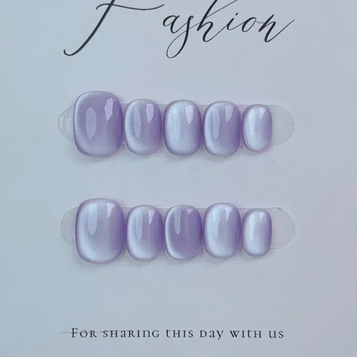 10Pcs Short Ballerina Handmade Press on Nails Blue Cat Eye Fake Nails Wearable Stick - on Nails Full Cover False Nail Uñas 네일팁 - Hands of Hope