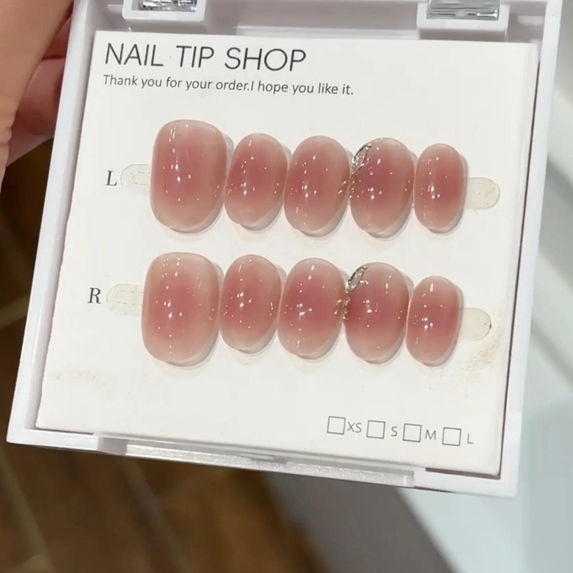 10pcs Short Oval Handmade False Nails Art Cute Cherry Bow Design Full Cover Nail Tips Gradient Pink Fake Nail Set Press on Nails - Hands of Hope