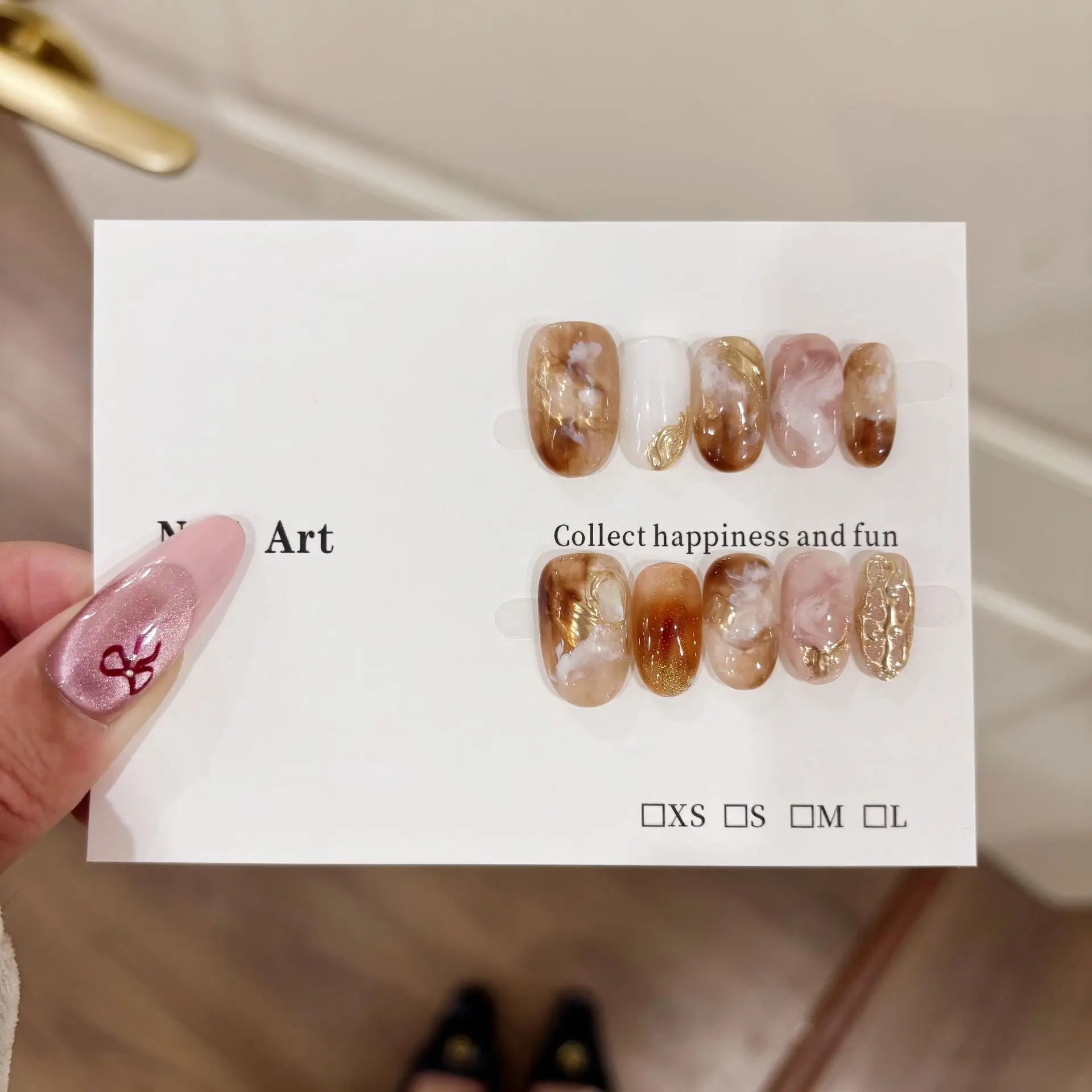 10Pcs Short Oval Handmade Press on Nails Cat Eye Fake Nails Simple False Nails Full Cover Nail Tips 네일팁 Накладные Ногти Uñas - Hands of Hope