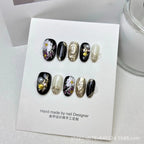 10Pcs Short Oval Handmade Press on Nails Cat Eye Fake Nails Simple False Nails Full Cover Nail Tips 네일팁 Накладные Ногти Uñas - Hands of Hope