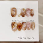 10Pcs Short Oval Handmade Press on Nails Cat Eye Fake Nails Simple False Nails Full Cover Nail Tips 네일팁 Накладные Ногти Uñas - Hands of Hope