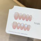 10Pcs Short Oval Handmade Press on Nails Cat Eye Fake Nails Simple False Nails Full Cover Nail Tips 네일팁 Накладные Ногти Uñas - Hands of Hope