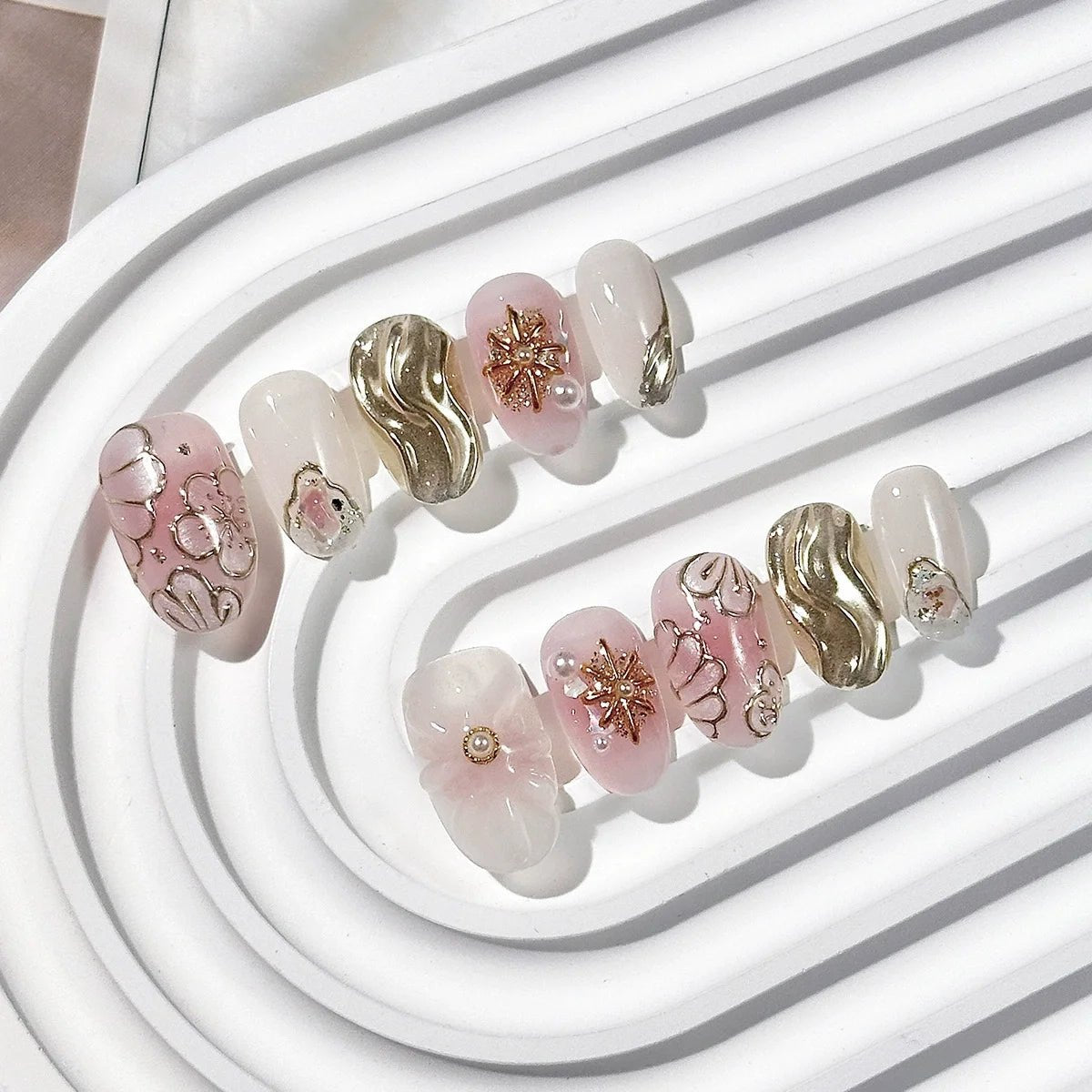 10Pcs Short Oval Handmade Press on Nails Cat Eye Fake Nails Simple False Nails Full Cover Nail Tips 네일팁 Накладные Ногти Uñas - Hands of Hope