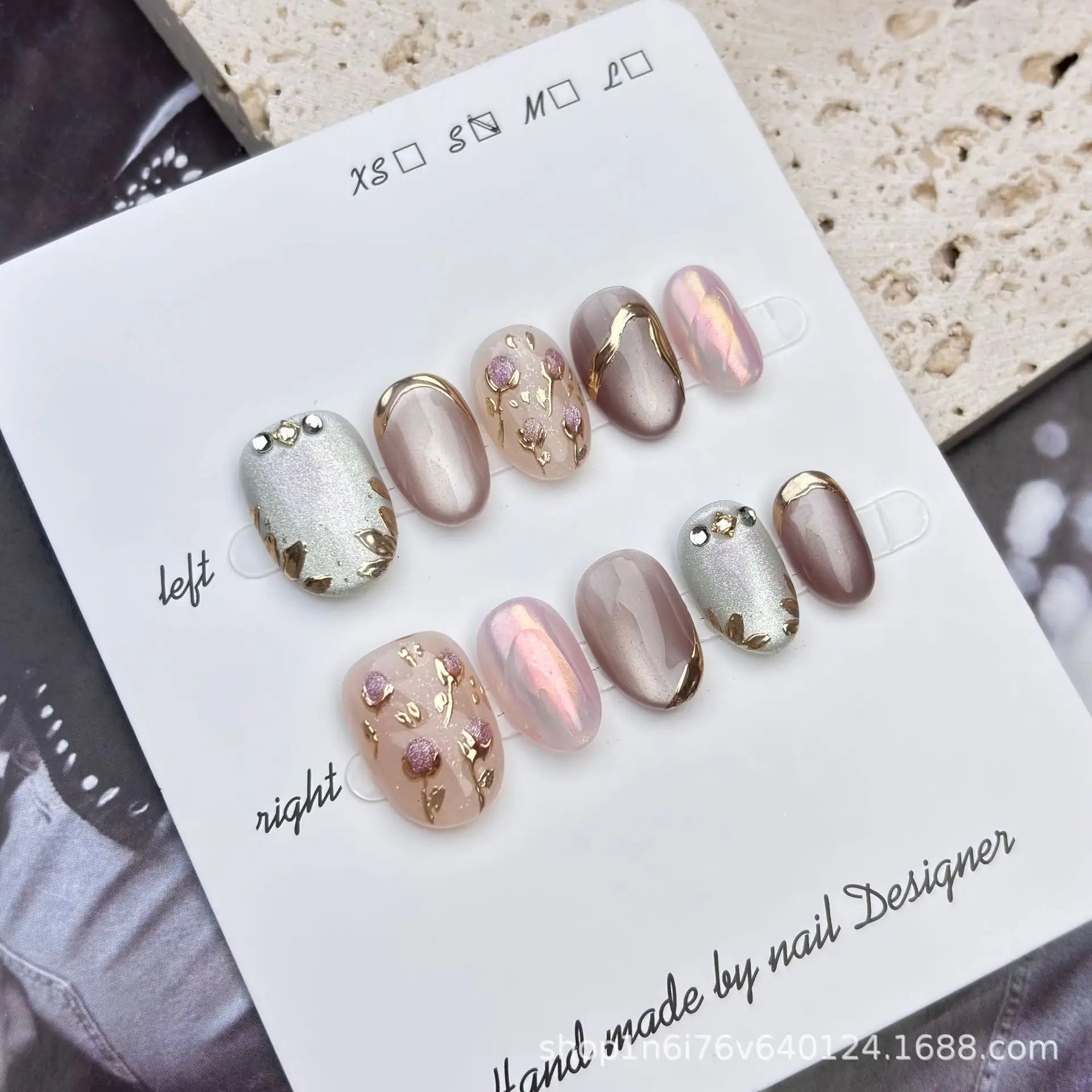 10Pcs Short Oval Handmade Press on Nails Cat Eye Fake Nails Simple False Nails Full Cover Nail Tips 네일팁 Накладные Ногти Uñas - Hands of Hope