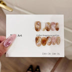 10Pcs Short Oval Handmade Press on Nails Cat Eye Fake Nails Simple False Nails Full Cover Nail Tips 네일팁 Накладные Ногти Uñas - Hands of Hope