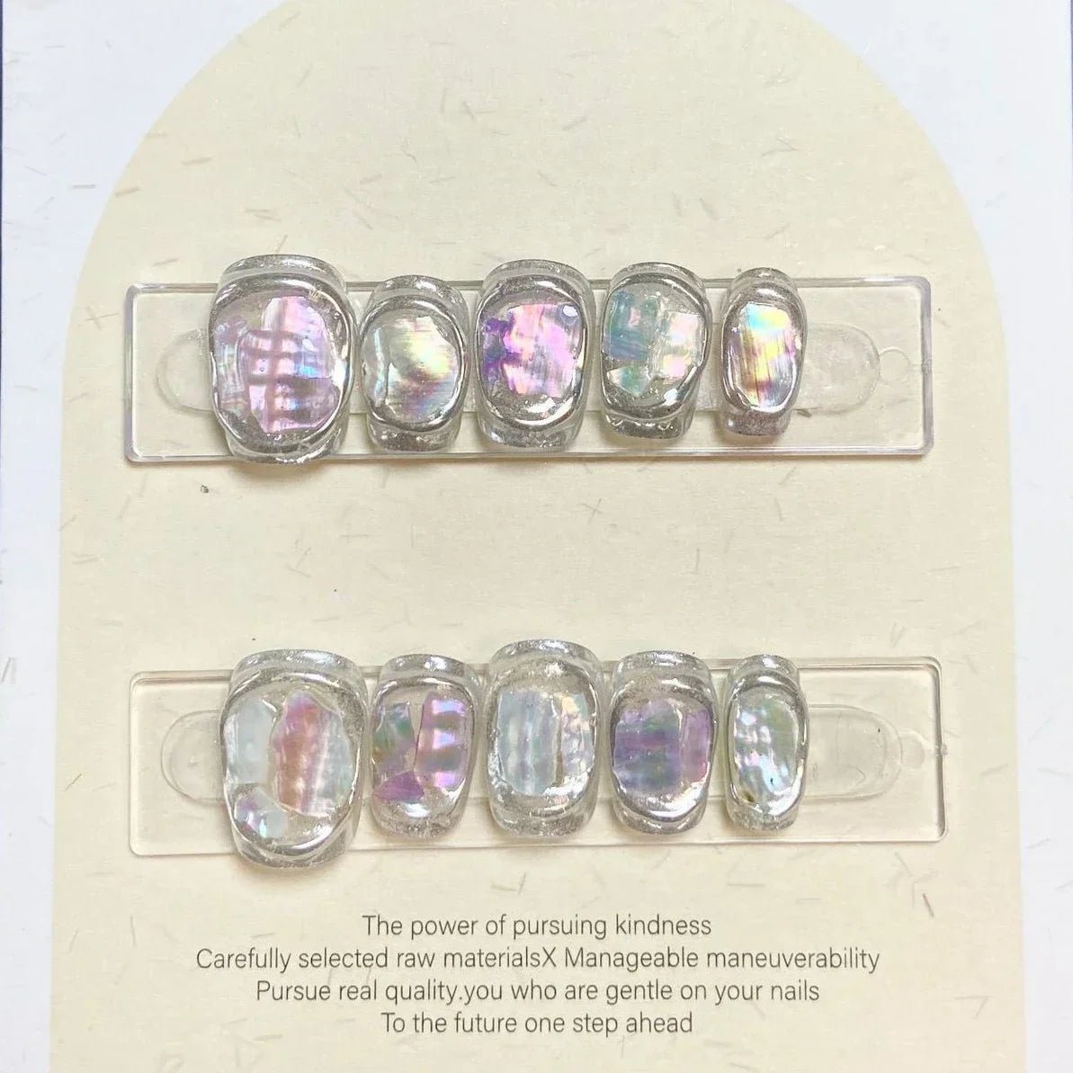 10Pcs Short Sweet and Cool Handmade Press On Nails Full Cover Design Round Head Fake Nail Artificial Manicure Wearable Nail Tips - Hands of Hope