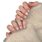 10pcs/set Handmade Dreamy Blue Press - On Nails Short Ballet Shape Gradient & Ombre Design Glossy Finish Removable False Nail Tips - Hands of Hope