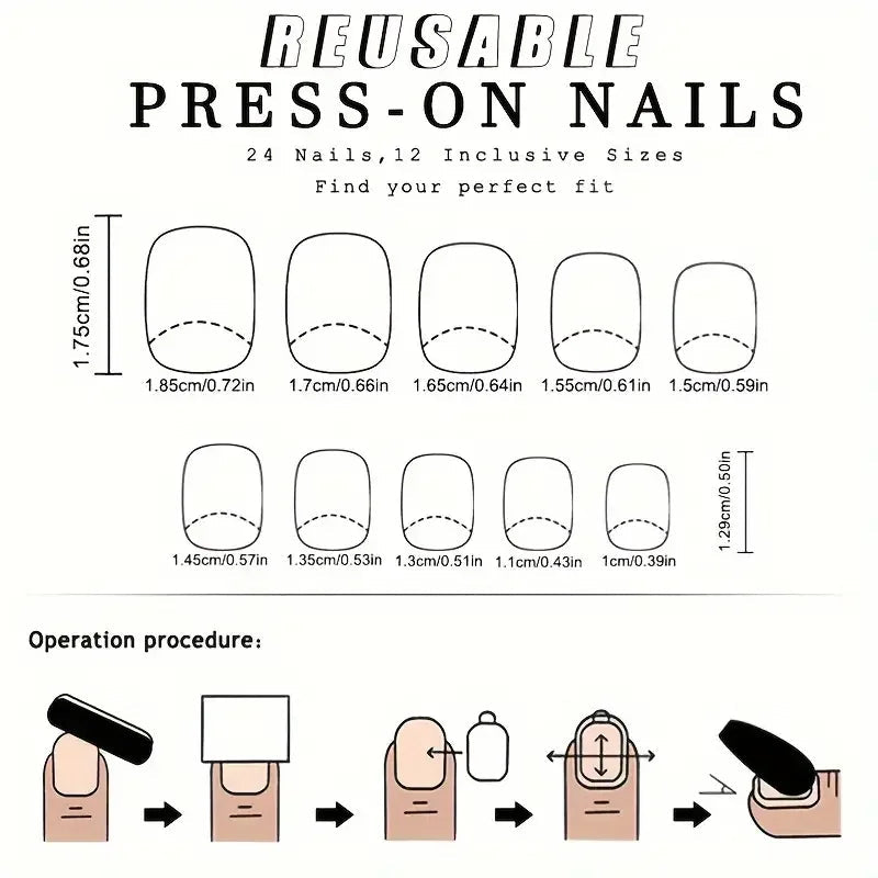 10pcs/set Handmade Dreamy Blue Press - On Nails Short Ballet Shape Gradient & Ombre Design Glossy Finish Removable False Nail Tips - Hands of Hope