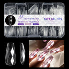 120/140Pcs 3D Diamond Almond Ballet Coffin False Nails Clear Press On Nails For Acrylic Gel Reusable Fake Tips DIY Nail Supplies - Hands of Hope
