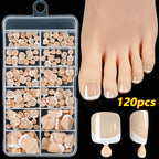 120Pcs Pink French Short Square Fake Nails 12 - Sizes Full Cover Press On Nails Wearable Detachable Finished False Fingertips *TD - Hands of Hope