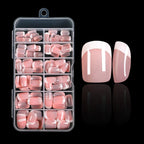 120Pcs Pink French Short Square Fake Nails 12 - Sizes Full Cover Press On Nails Wearable Detachable Finished False Fingertips *TD - Hands of Hope