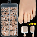 120Pcs Pink French Short Square Fake Nails 12 - Sizes Full Cover Press On Nails Wearable Detachable Finished False Fingertips *TD - Hands of Hope
