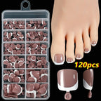120Pcs Pink French Short Square Fake Nails 12 - Sizes Full Cover Press On Nails Wearable Detachable Finished False Fingertips *TD - Hands of Hope