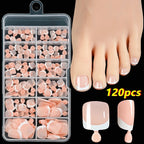 120Pcs Pink French Short Square Fake Nails 12 - Sizes Full Cover Press On Nails Wearable Detachable Finished False Fingertips *TD - Hands of Hope