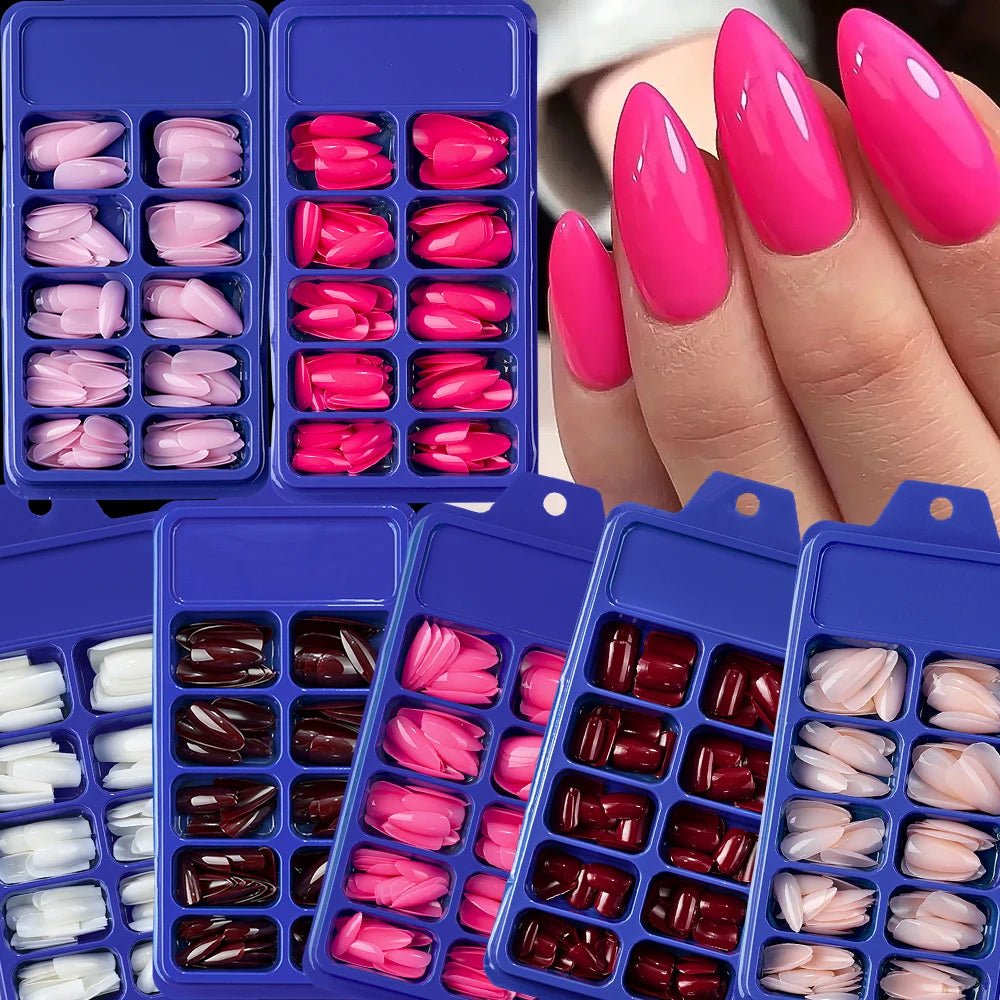 120Pcs Red Short Square Fake Nails Summer Glossy Full Cover Press on Nailtip Acrylic False Fingertip for Women Mother's Day Gift - Hands of Hope