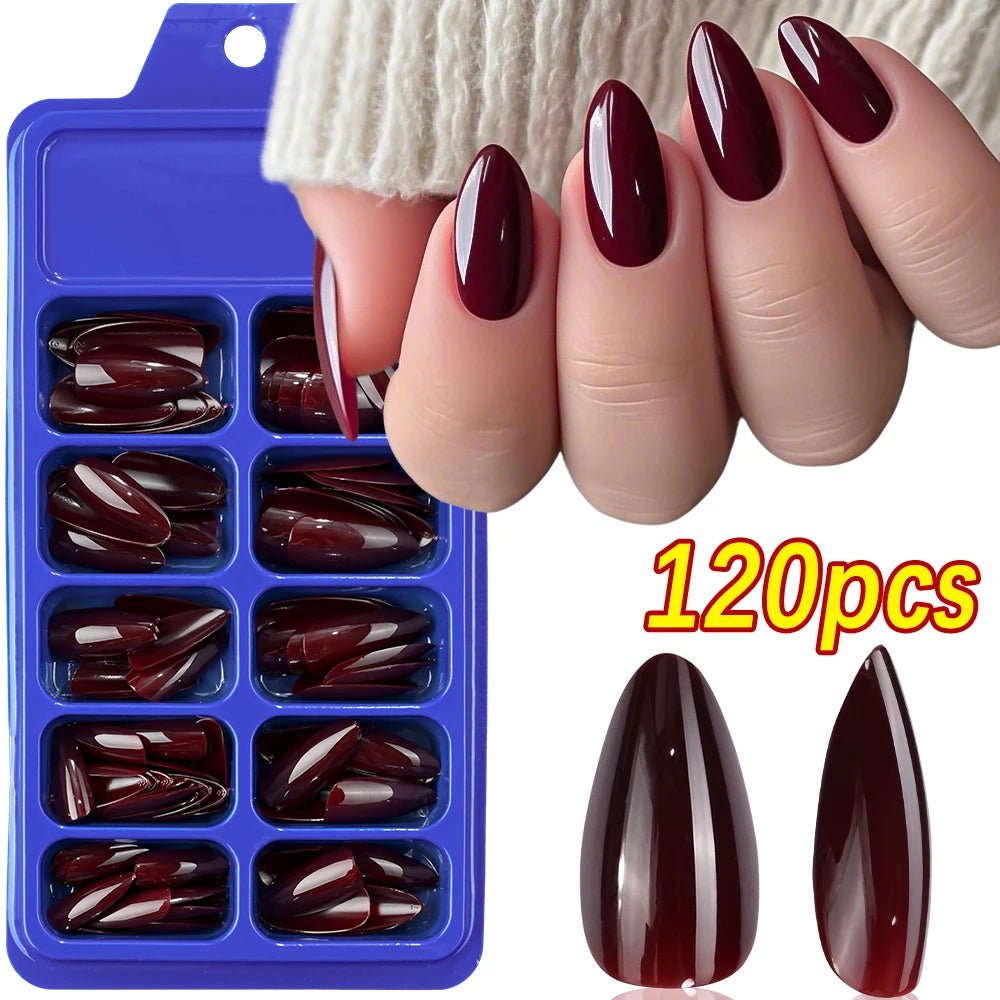 120Pcs Red Short Square Fake Nails Summer Glossy Full Cover Press on Nailtip Acrylic False Fingertip for Women Mother's Day Gift - Hands of Hope