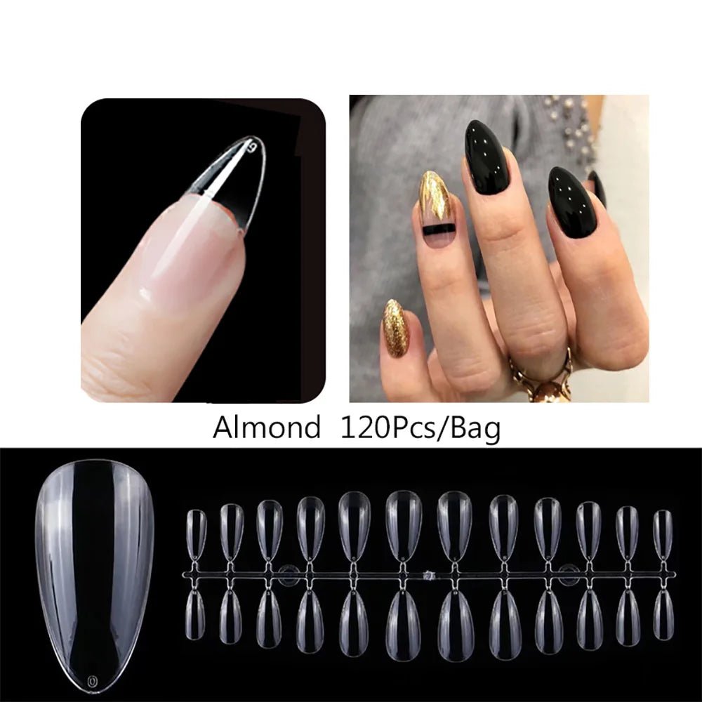 120pcs/bag Matte Press On Nail Tips Soft Full Cover False Nails Oval Almond Sculpted Fake Nail - Hands of Hope