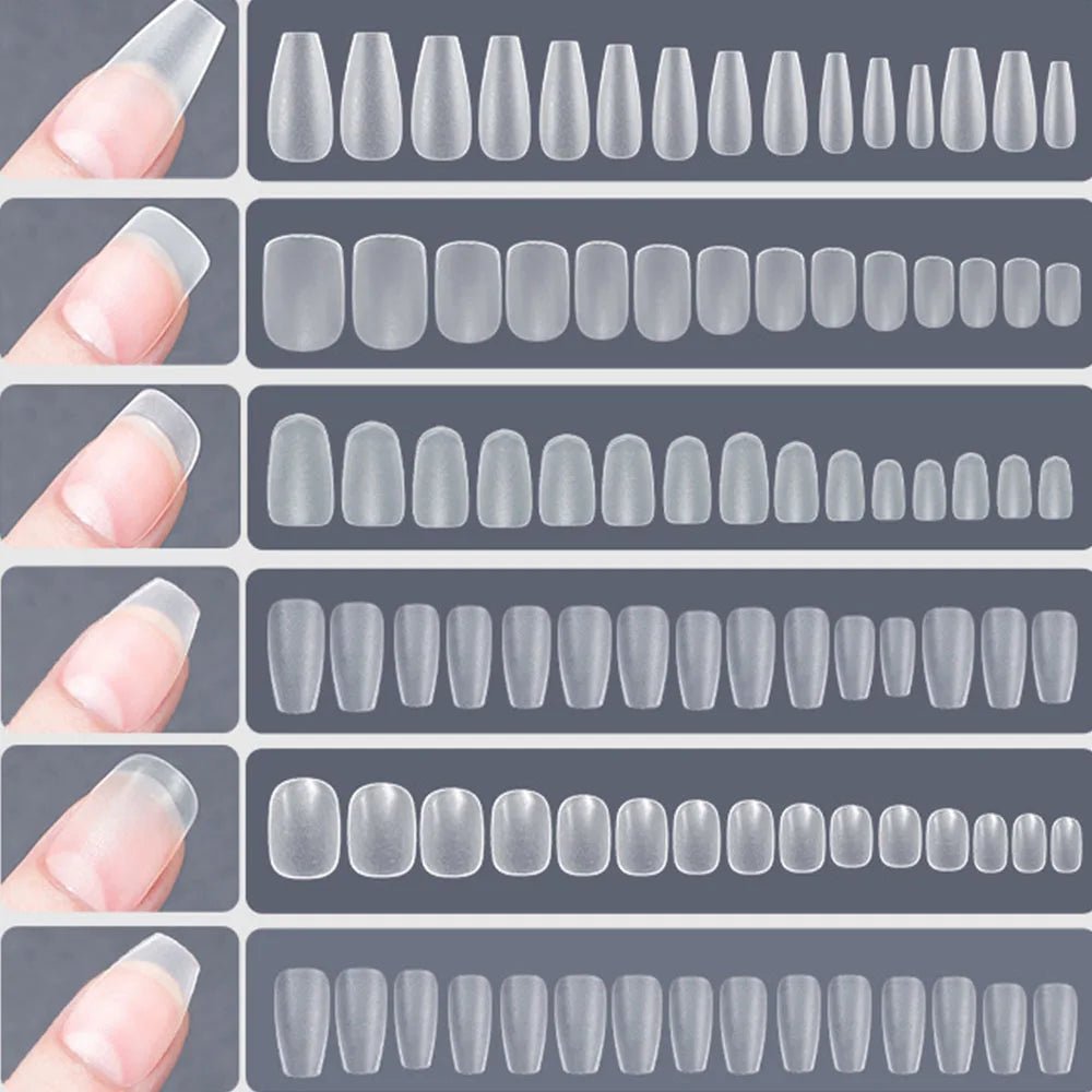 120pcs/bag Matte Press On Nail Tips Soft Full Cover False Nails Oval Almond Sculpted Fake Nail - Hands of Hope