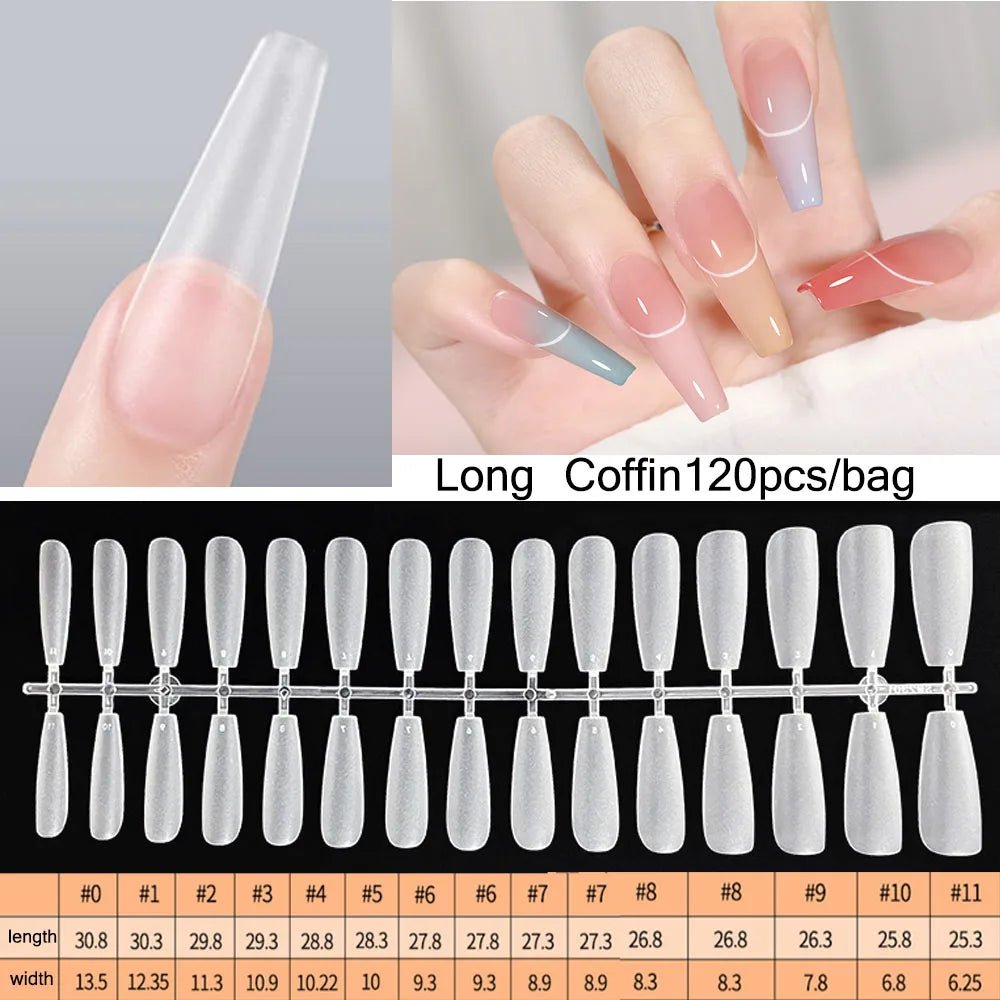 120pcs/bag Matte Press On Nail Tips Soft Full Cover False Nails Oval Almond Sculpted Fake Nail - Hands of Hope