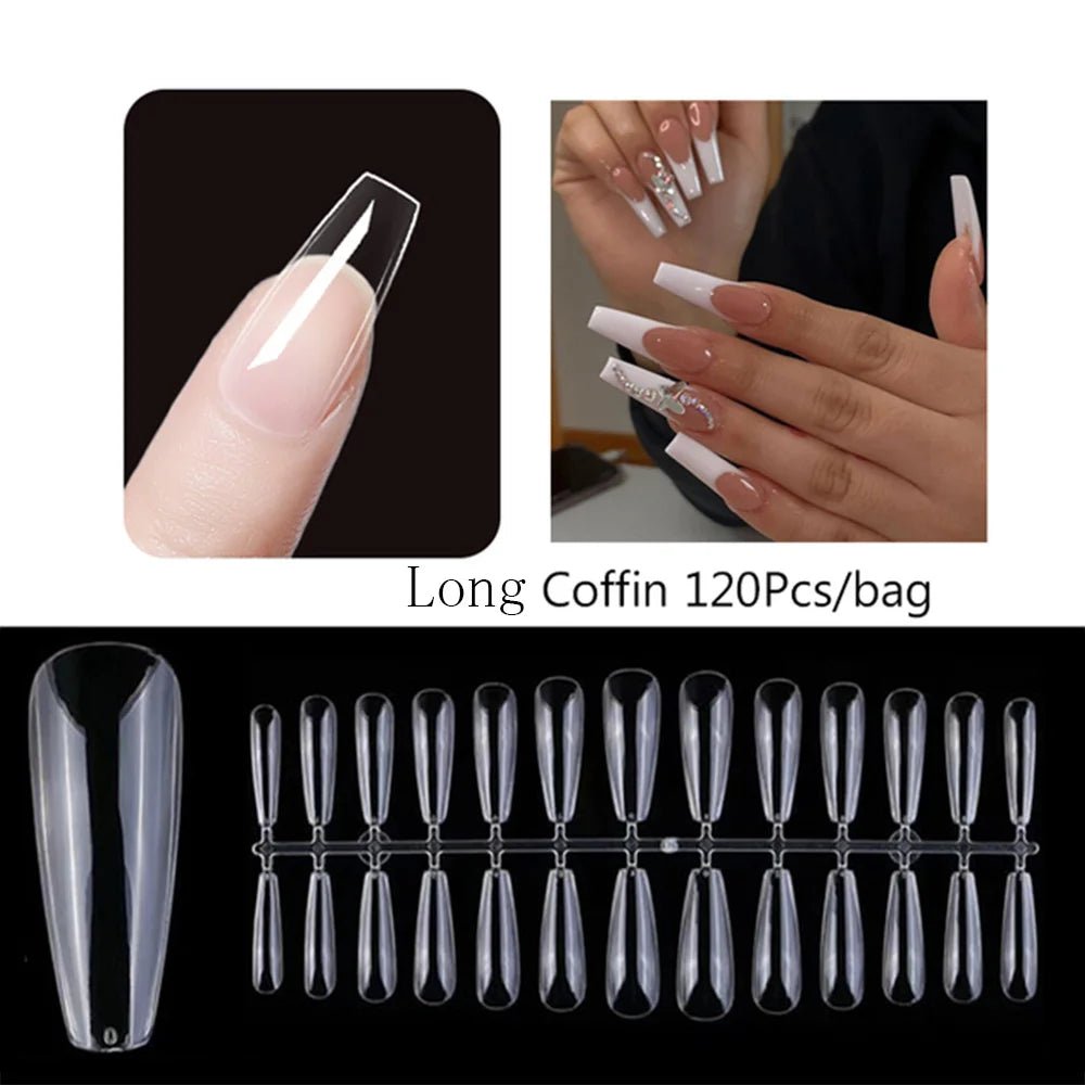 120pcs/bag Matte Press On Nail Tips Soft Full Cover False Nails Oval Almond Sculpted Fake Nail - Hands of Hope