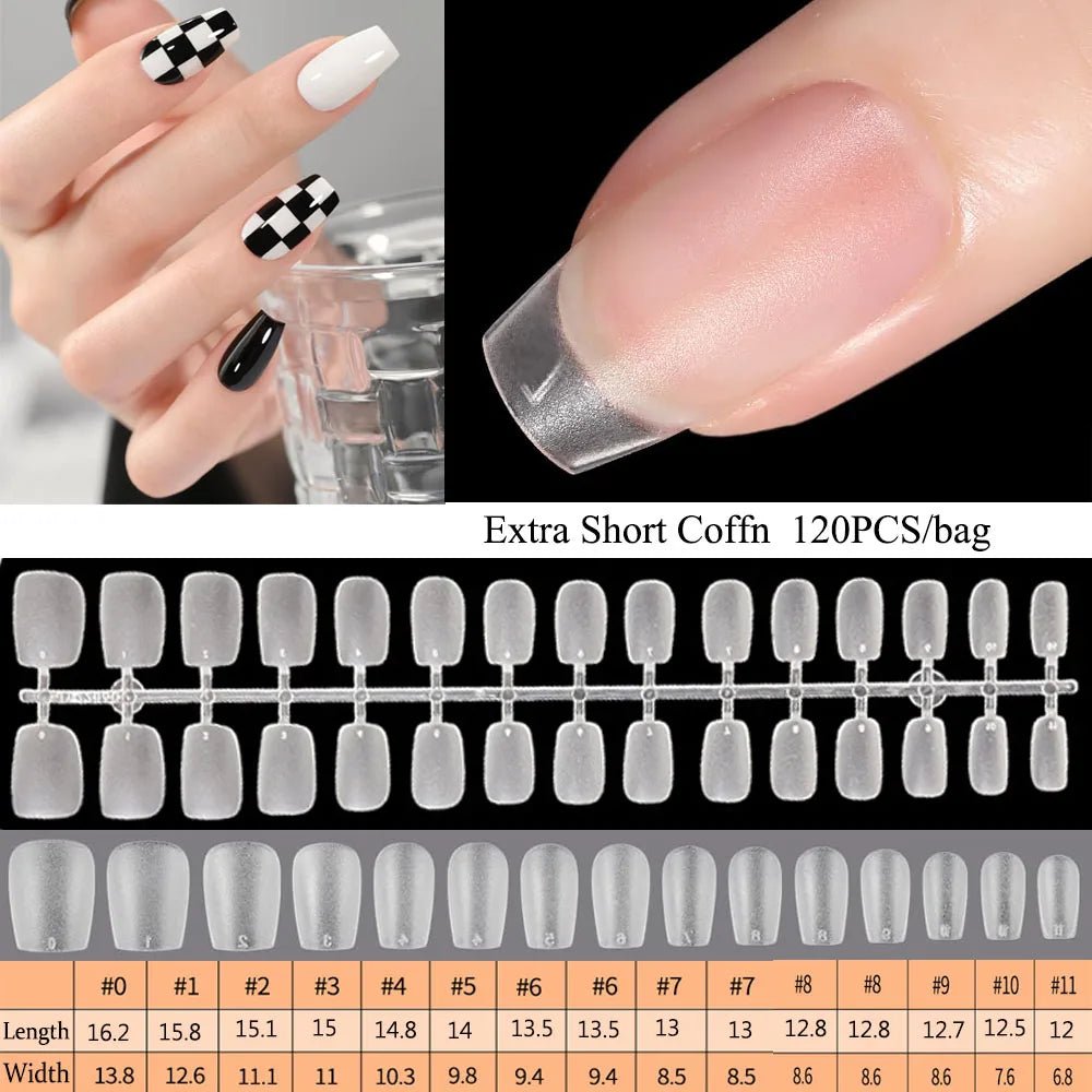 120pcs/bag Matte Press On Nail Tips Soft Full Cover False Nails Oval Almond Sculpted Fake Nail - Hands of Hope