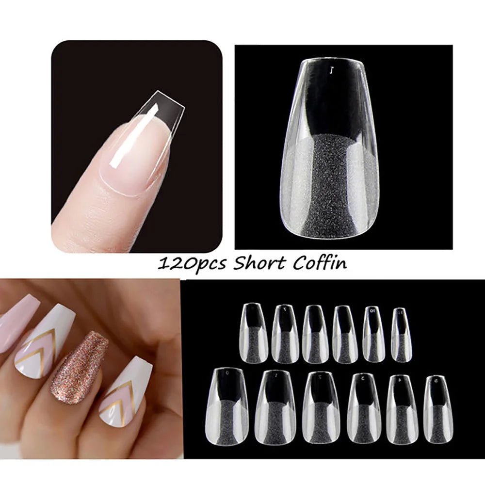 120pcs/bag Matte Press On Nail Tips Soft Full Cover False Nails Oval Almond Sculpted Fake Nail - Hands of Hope