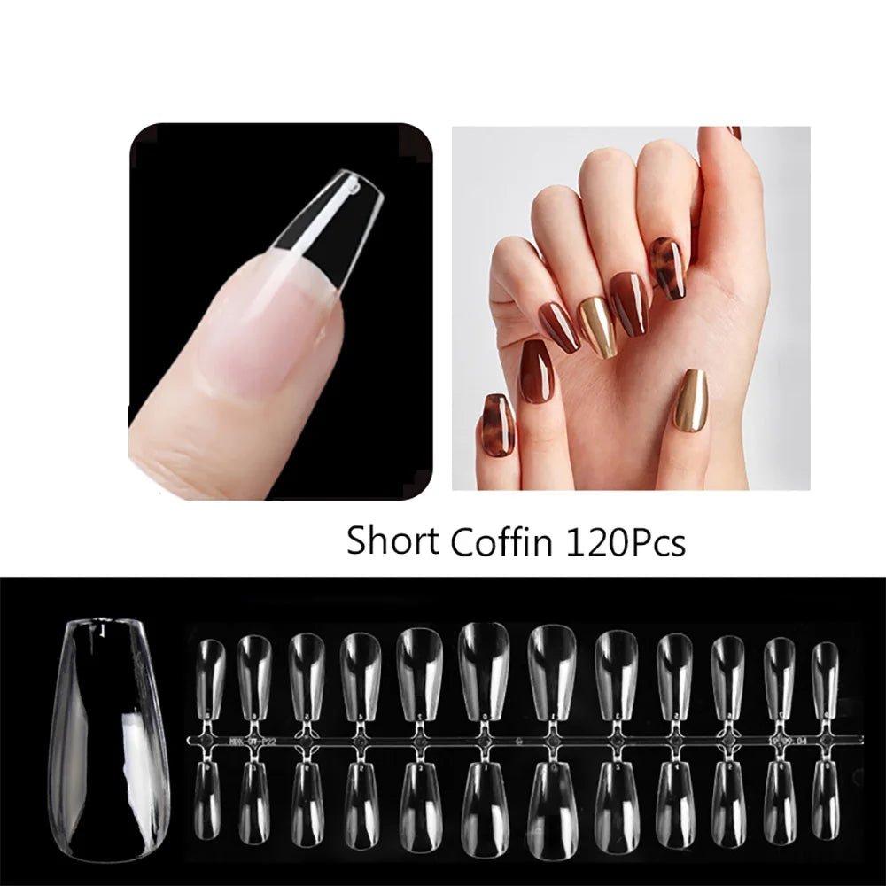120pcs/bag Matte Press On Nail Tips Soft Full Cover False Nails Oval Almond Sculpted Fake Nail - Hands of Hope