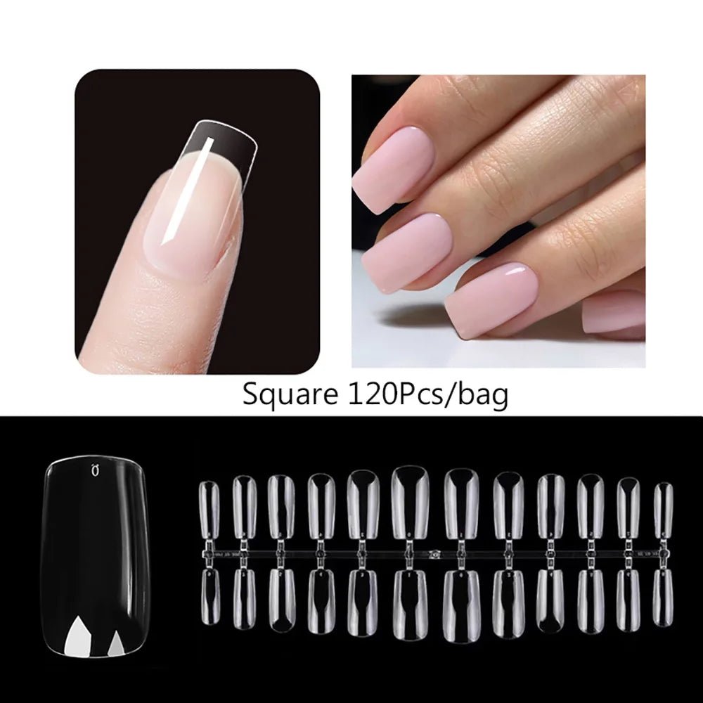 120pcs/bag Matte Press On Nail Tips Soft Full Cover False Nails Oval Almond Sculpted Fake Nail - Hands of Hope