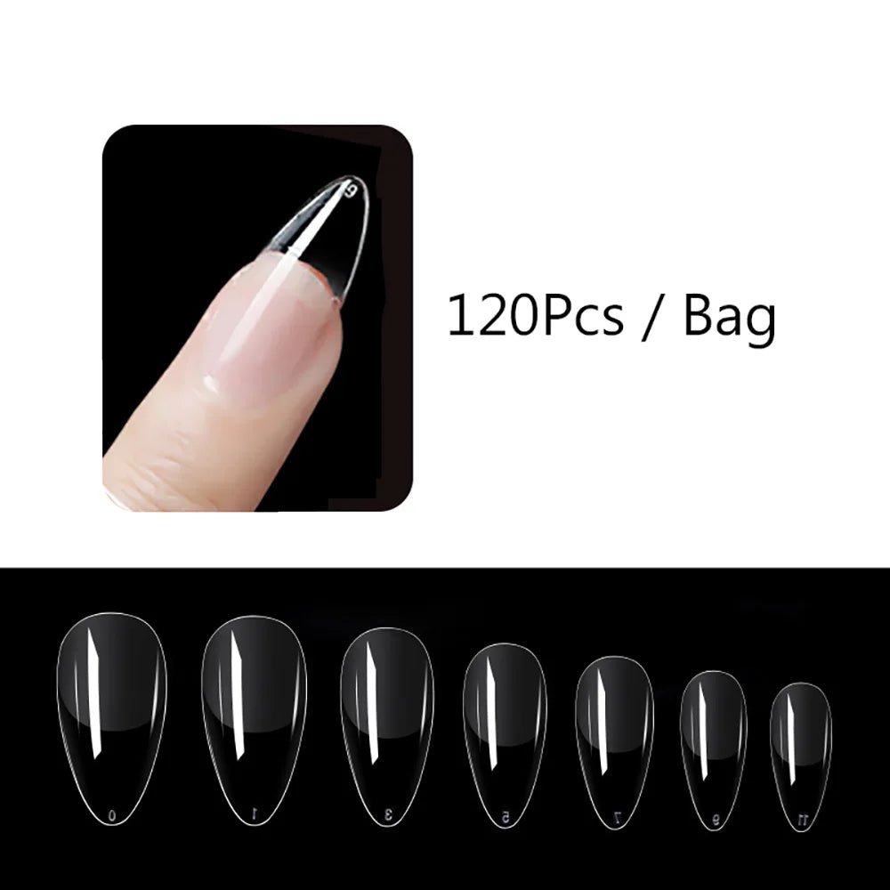 120pcs/bag Matte Press On Nail Tips Soft Full Cover False Nails Oval Almond Sculpted Fake Nail - Hands of Hope